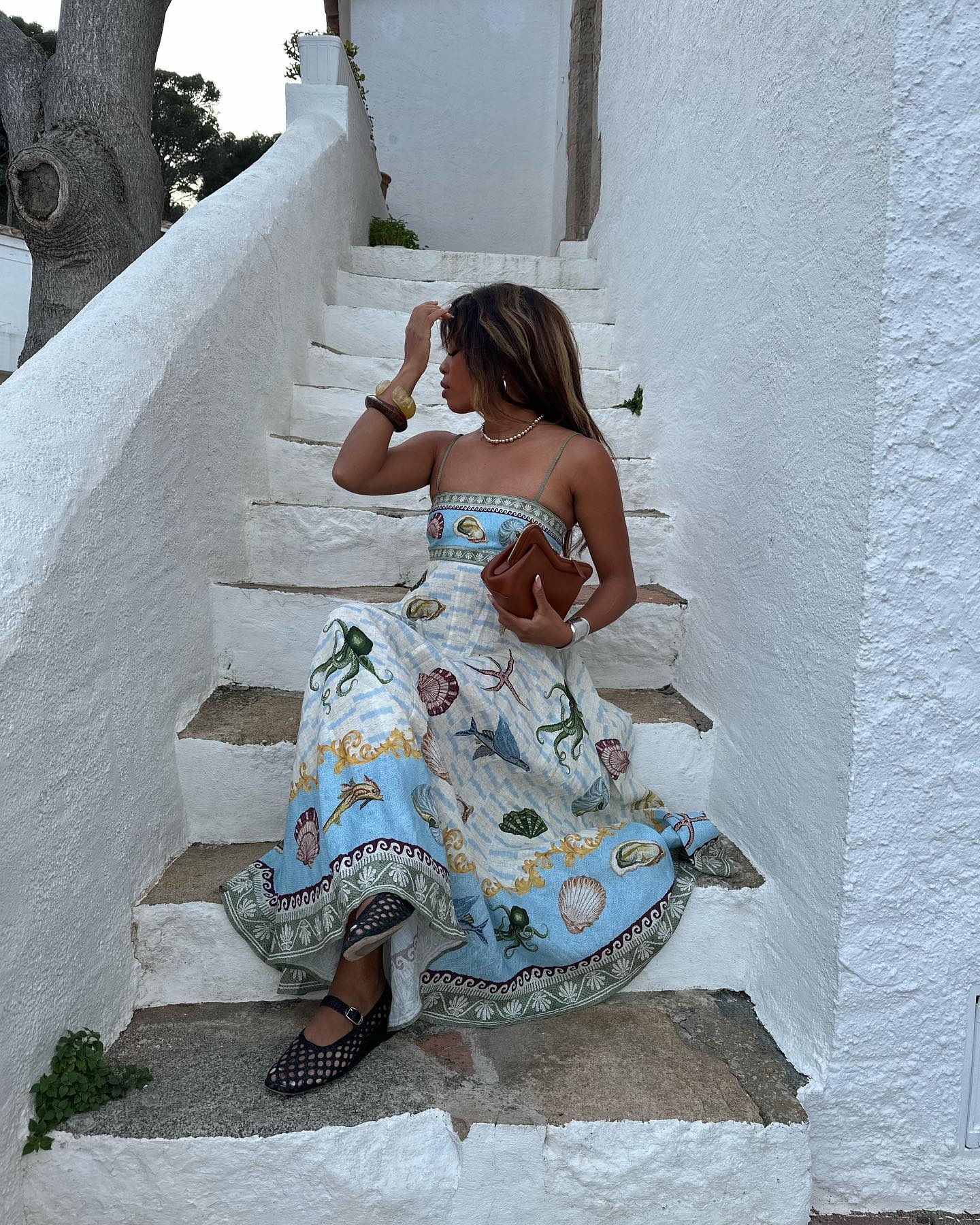 @slipintostyle summer outfit wearing alemais brand dress