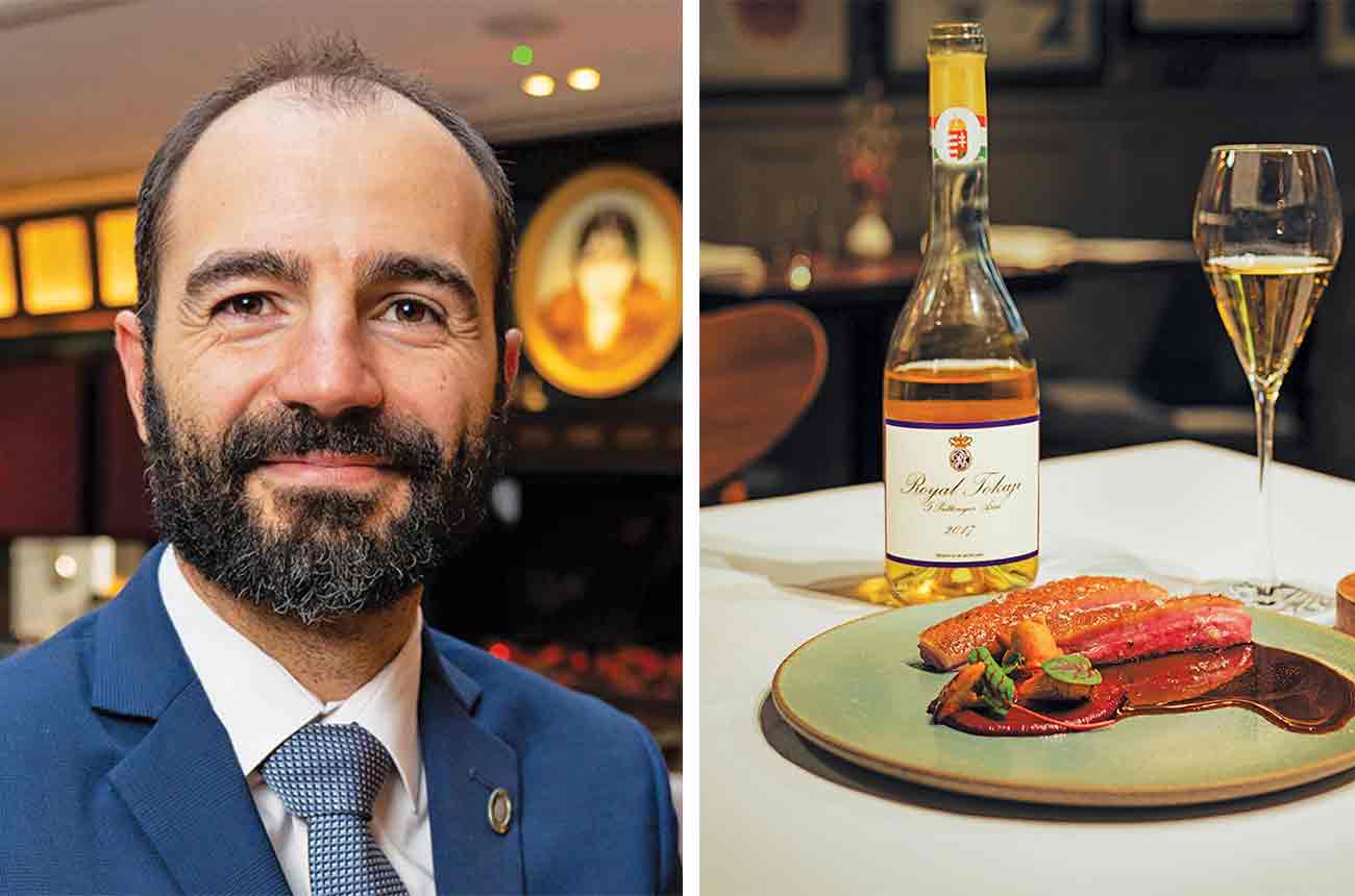 Head sommelier at Ekstedt, Klearhos Kanellakis matches Royal Tokaji, Asz&amp;uacute; Blue Label 5 Puttonyos 2017 with juniper-smoked wild duck
