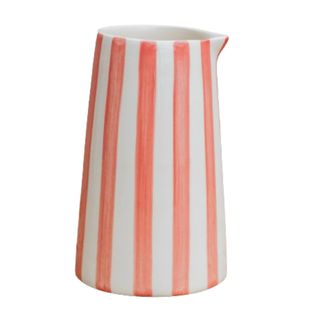 Musango Pottery Candy Stripe Pitcher in Rose