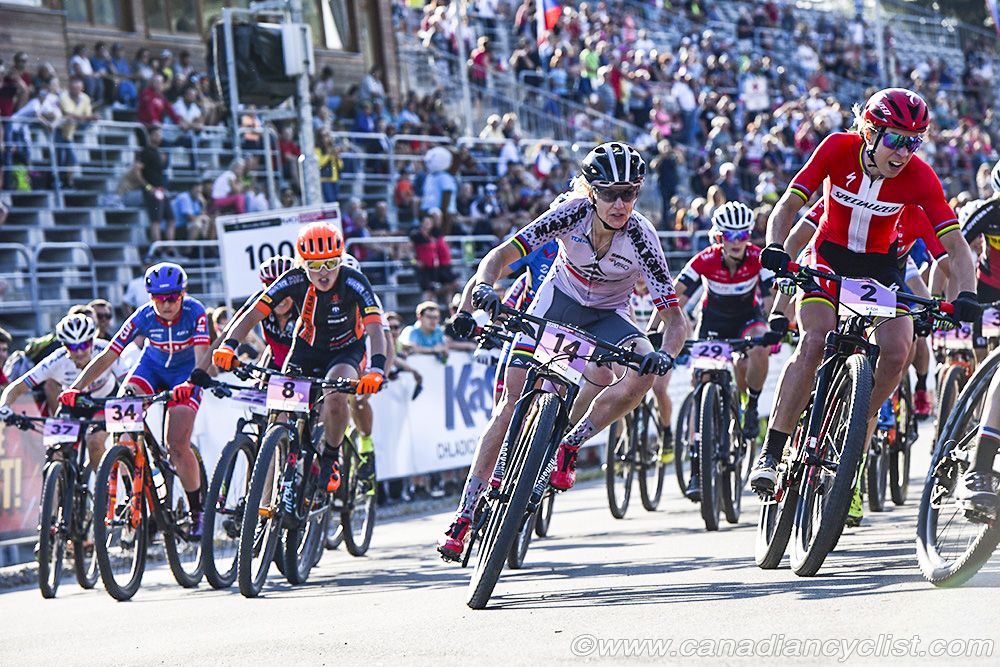 Gunn-Rita Dahle Flesjaa (Team Merida Gunn-Rita) and Annika Langvad (Specialized Racing)