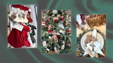 composite of three images showing Pottery Barns christmas collections
