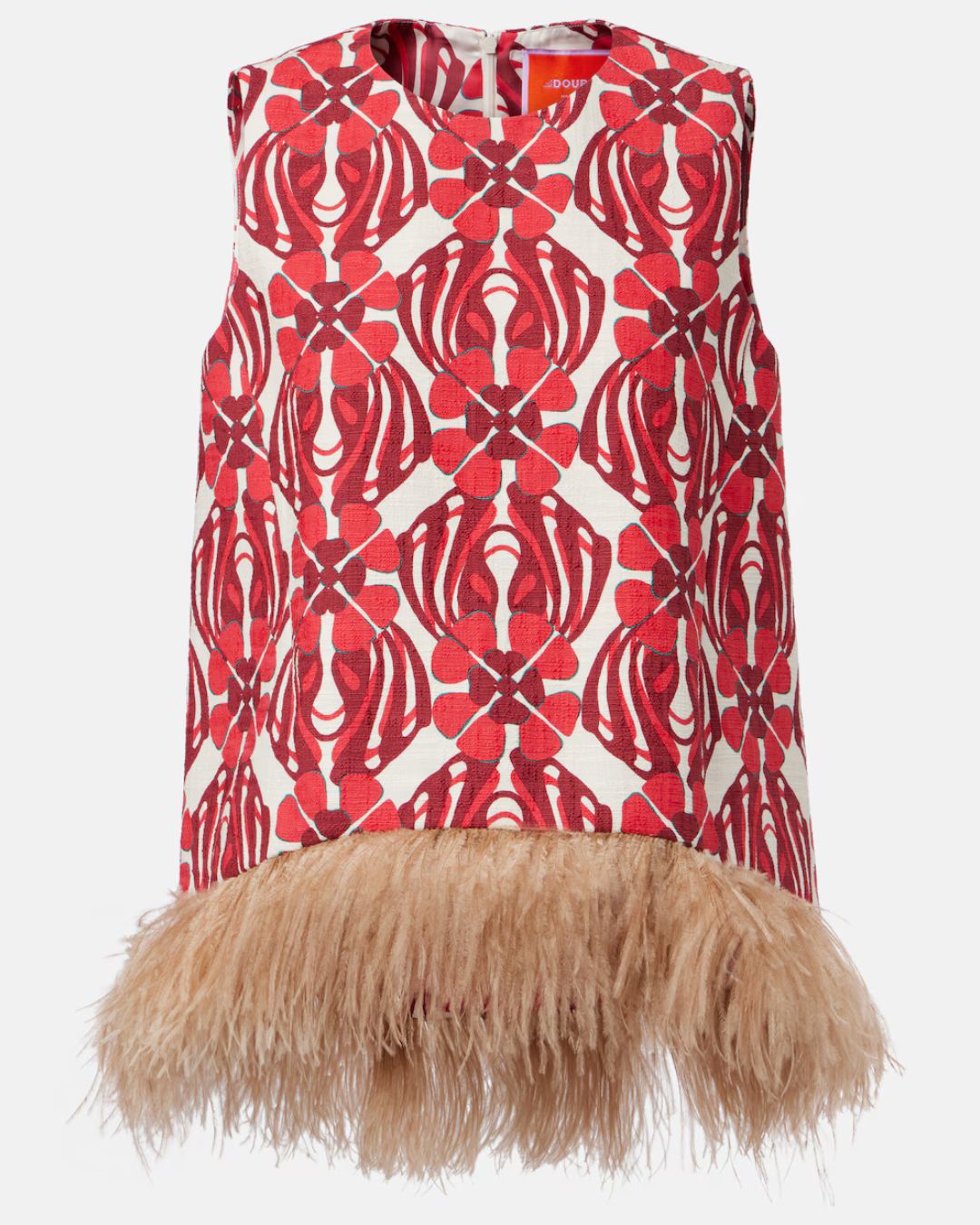 La Scala Feather-Trimmed Cotton Top