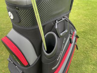The jumbo putter well on the Motocaddy Pro Series Cart Bag