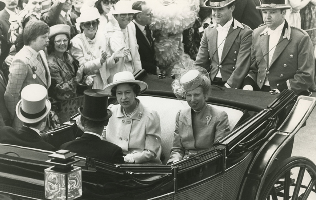 The Queen and Princess Anne in the Royal Procession at Ascot 15.6.1983