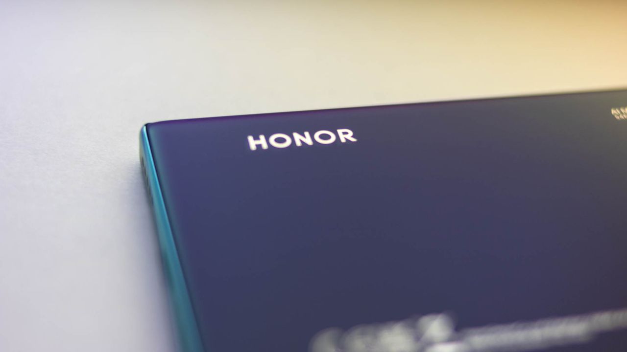 A closeup of the Honor 70's logo