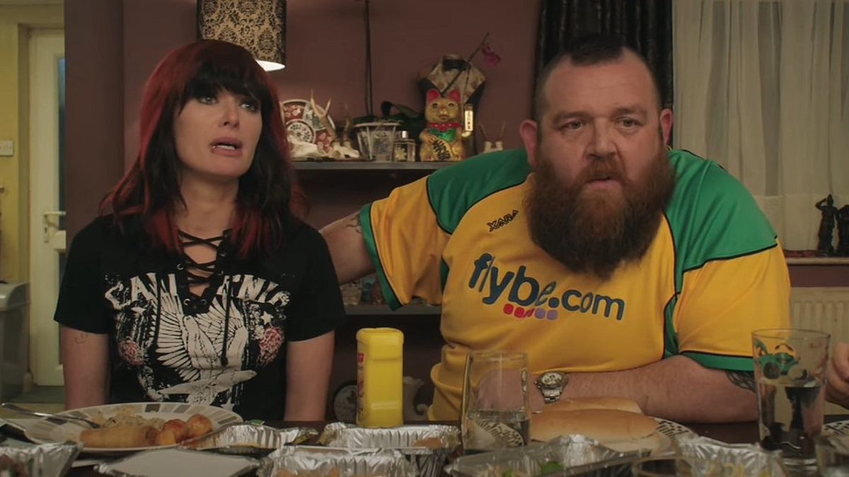 Lena Headey as Julia Knight and Nick Frost as Rick Knight in Fighting With My Family