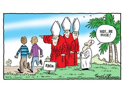Editorial cartoon pope synod gay religion