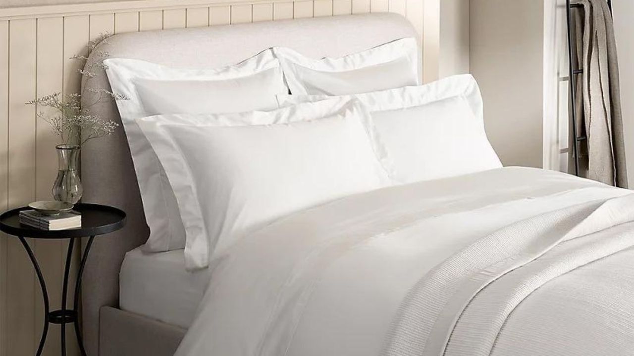 Pembridge Supima Cotton Bed Linen Collection on a bed.