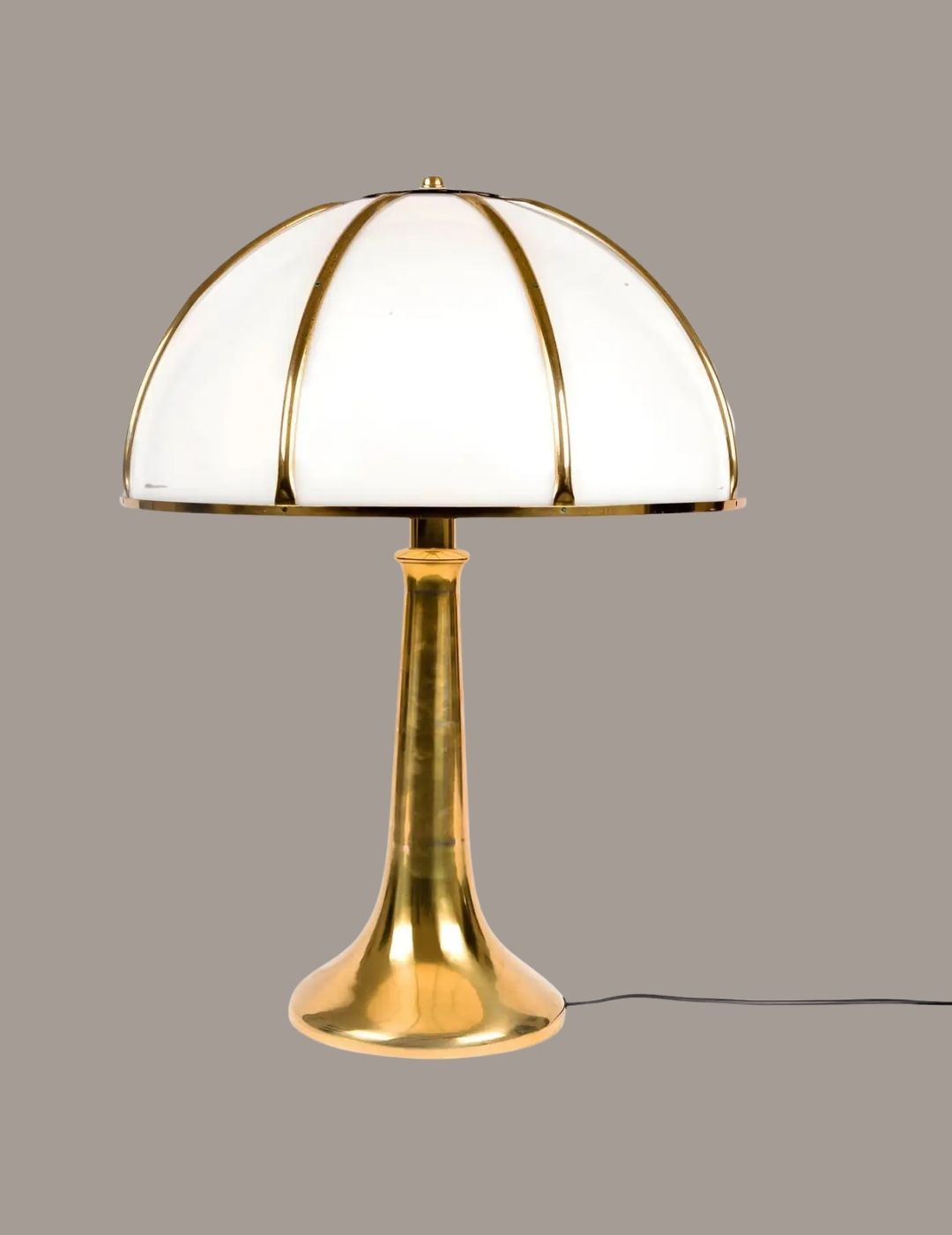 1970s Gabriella Crespi Fungo Table Lamp Brass Perspex Gold Colour.