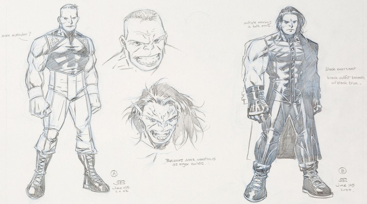 Jim Cheung's 2004 concept art for the two characters