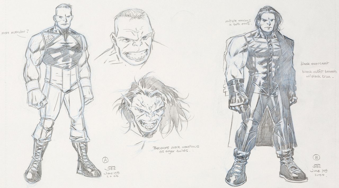 Jim Cheung's 2004 concept art for the two characters