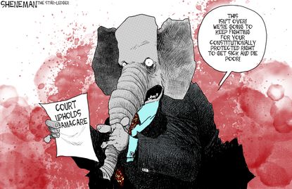 Political cartoon U.S. GOP ObamaCare