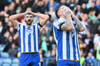 osh Windass of Sheffield Wednesday after shot attempt during the Sky Bet Championship match between Sheffield Wednesday and Rotherham United at Hillsborough on October 28, 2023 in Sheffield, England. (Photo by Ben Roberts Photo/Getty Images)
