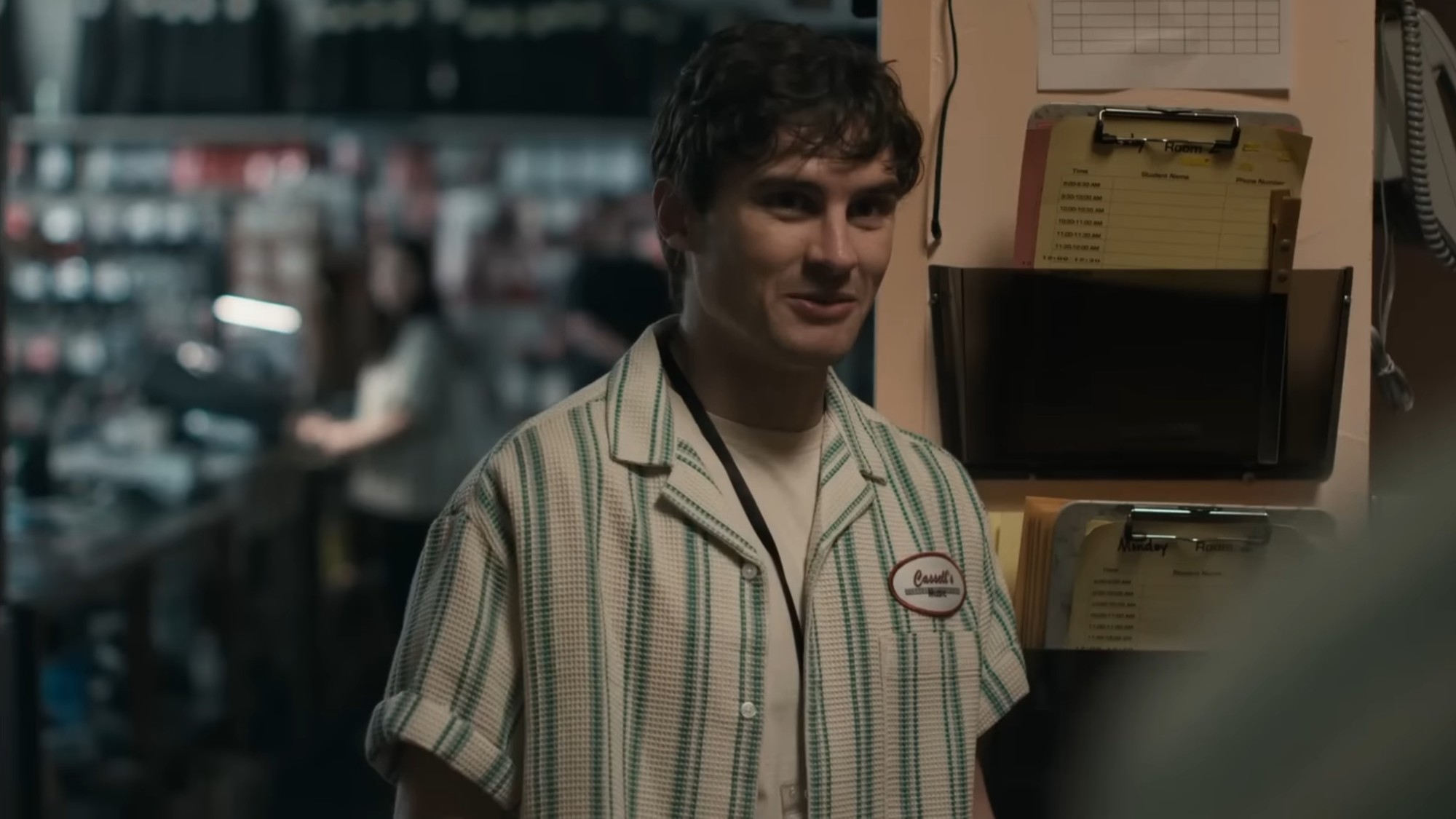 Michael Johnston half smiling in Obsession.