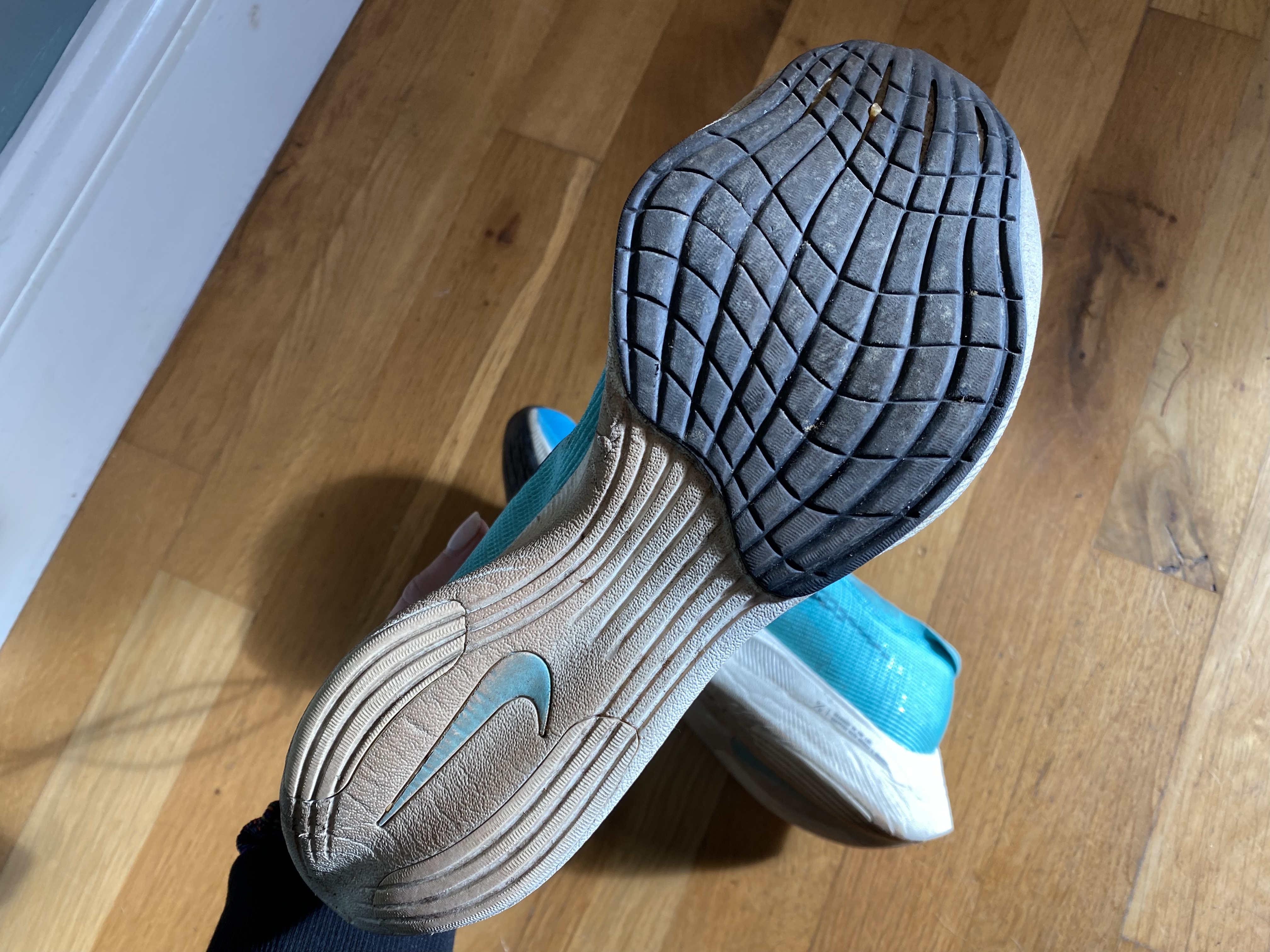 A photo of the outsole of the Nike Vaporfly Next% 2
