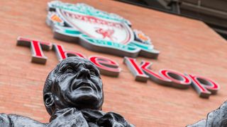 Bill Shankly statue outside the Liverpool Kop end at Anfield