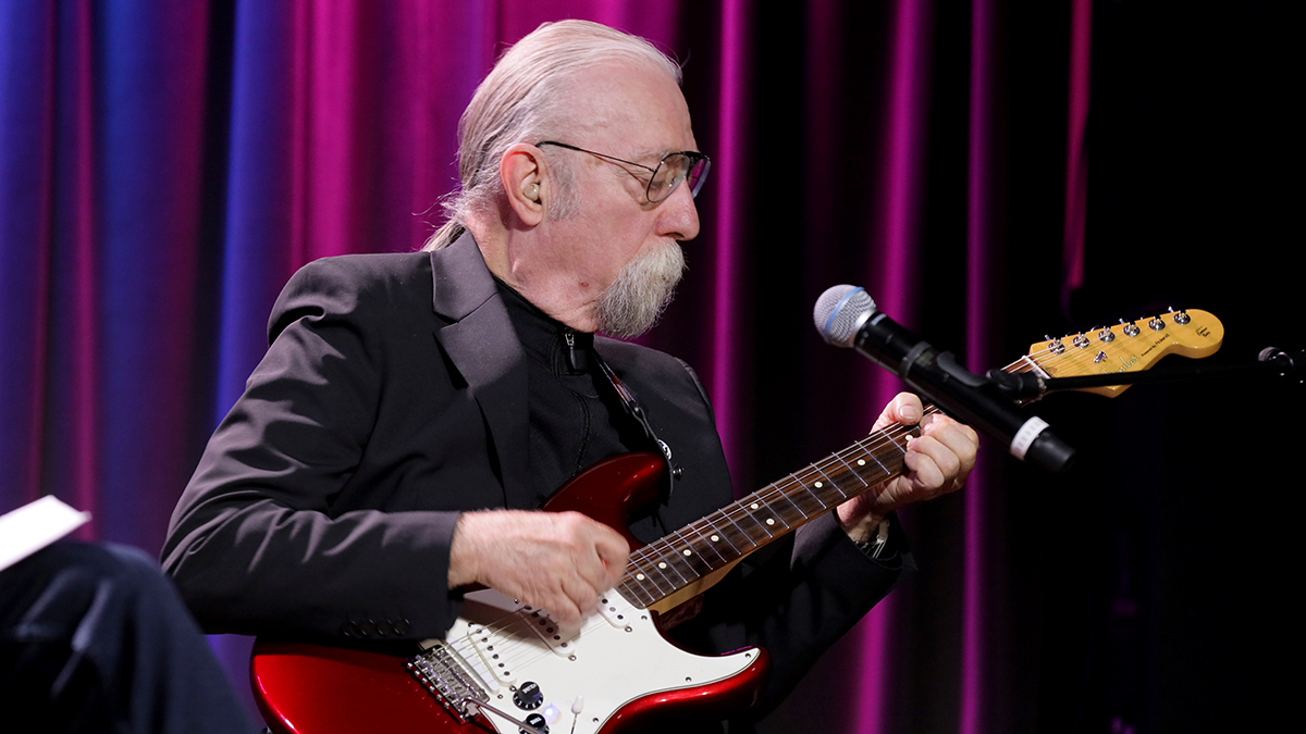 Jeff “Skunk” Baxter performs at Living History Live: Jeff “Skunk” Baxter at The GRAMMY Museum on December 08, 2022 in Los Angeles, California