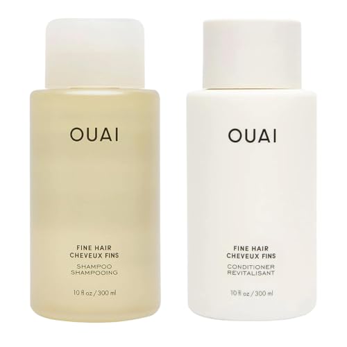Ouai Fine Shampoo and Conditioner Set - Sulfate Free Shampoo and Conditioner for Women &amp;amp; Men - Made With Keratin, Marshmallow Root, Shea Butter &amp;amp; Avocado Oil - Free of Parabens &amp;amp; Phthalates (10 Fl Oz)