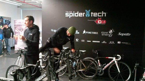 Ryan Anderson and Lucas Euser at the Spidertech team's indoor training facility.