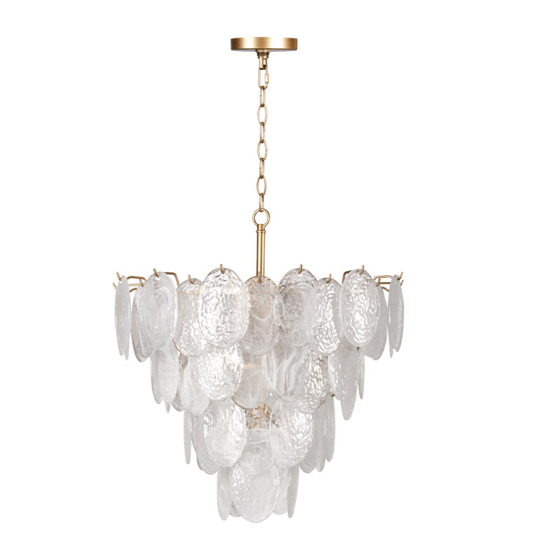 Mercer41 9-Light Dimmable Tiered Glass Chandelier | Wayfair