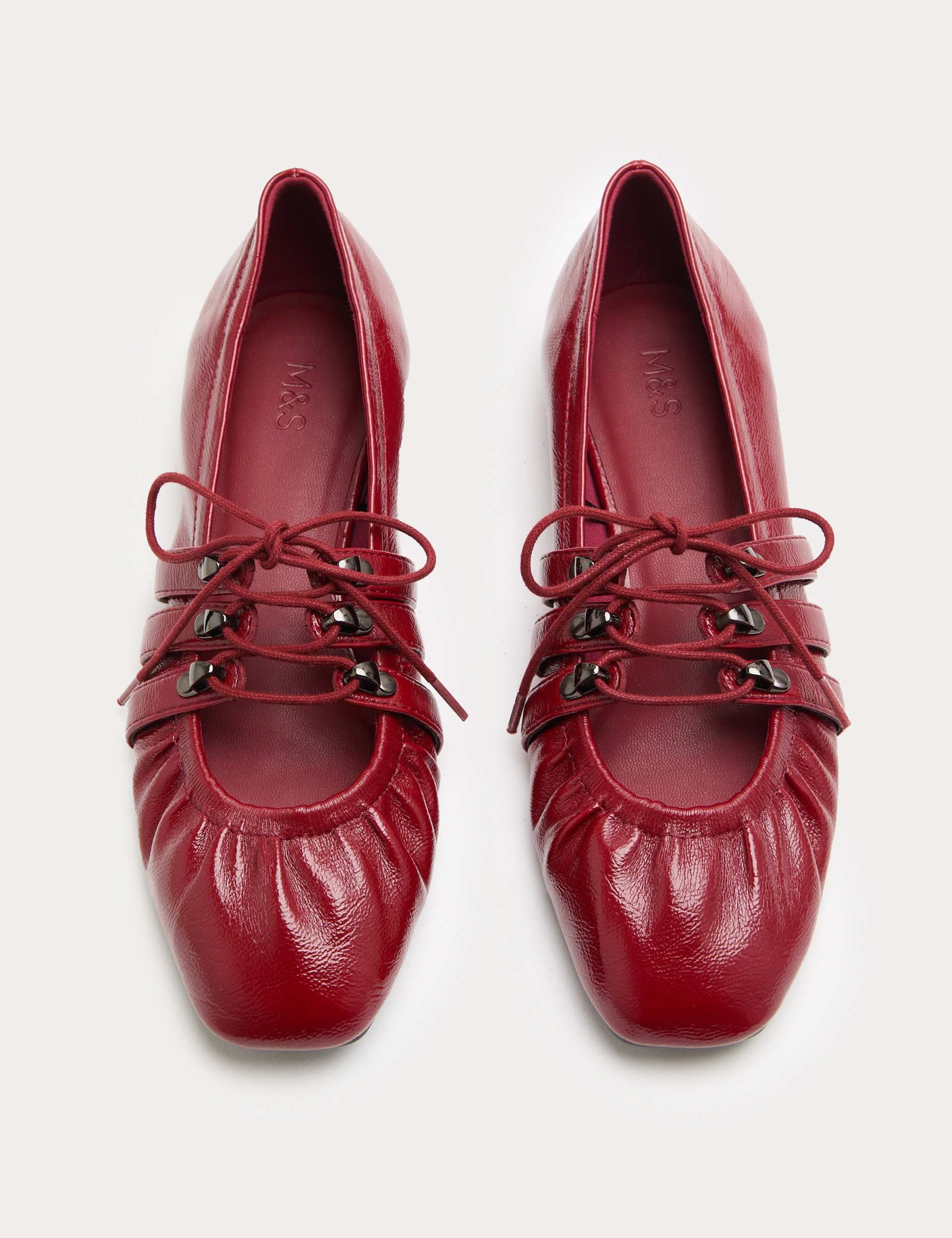 Lace Up Flat Ballet Pumps