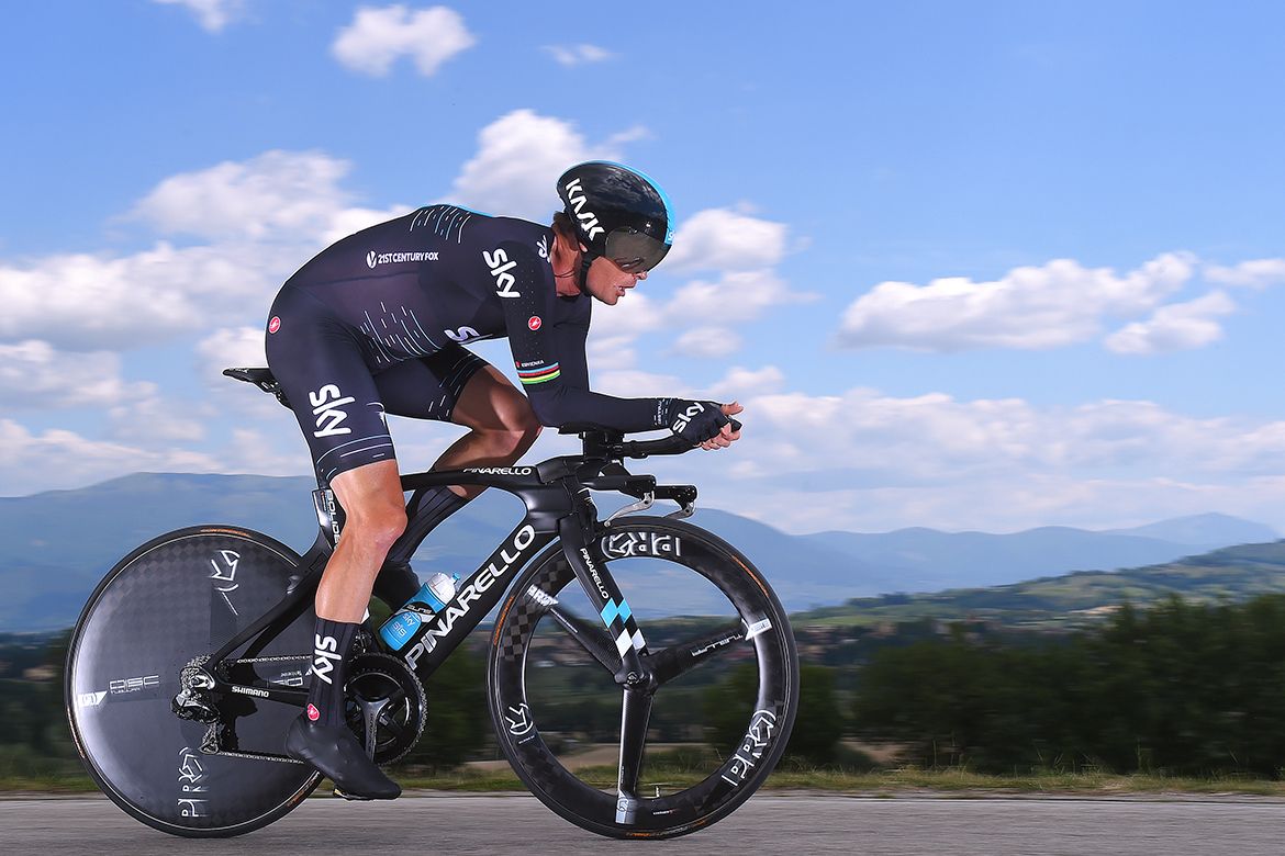 Vasil Kiryienka on the Giro d'Italia's stage 10 time trial