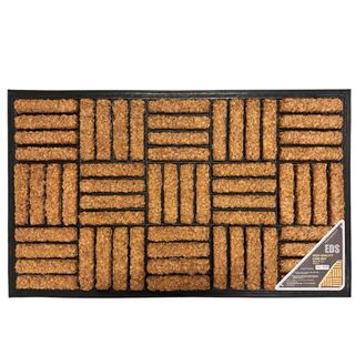 Eds Coco Coir Door Mat With Rubber Backing Floor Mat Outdoor Mat Heavy Duty Doormats Shoe Scrapper Removes Grass and Dirt, for Front Door, Patio and Entrance (45 X 75 Cm, Pack of 1)