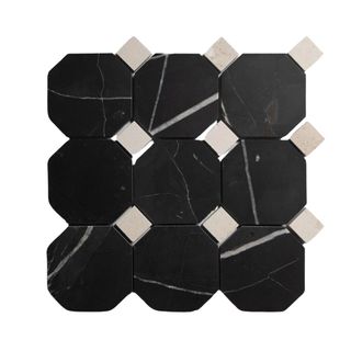 Black marble tiles