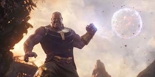 Thanos throwing a moon in Avengers: Infinity War