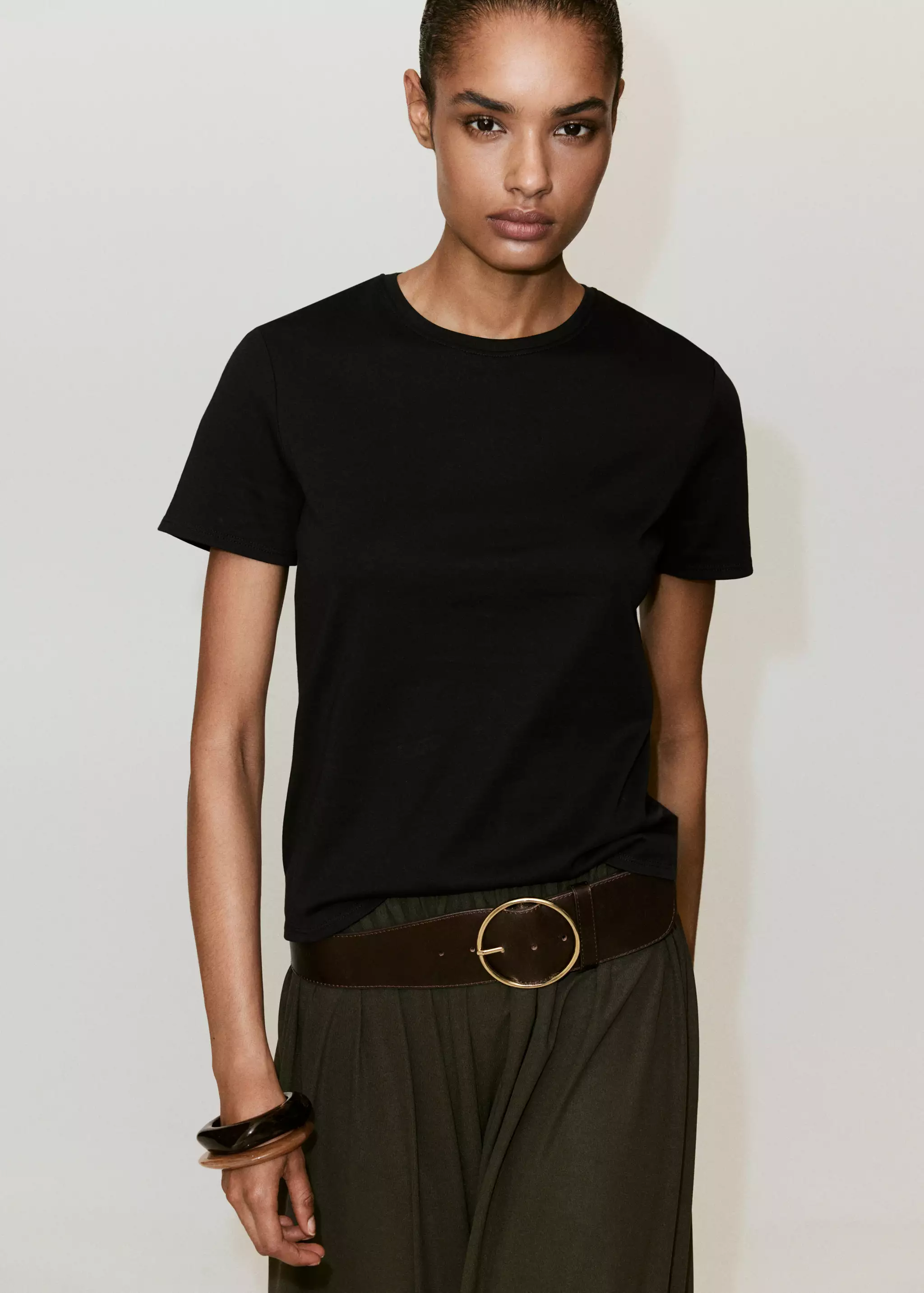100% Cotton Round Neck T-Shirt - Women | Mango United Kingdom
