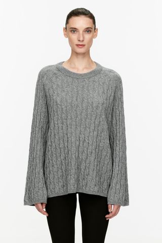 Cashmere-Wool Cable-Knit Jumper