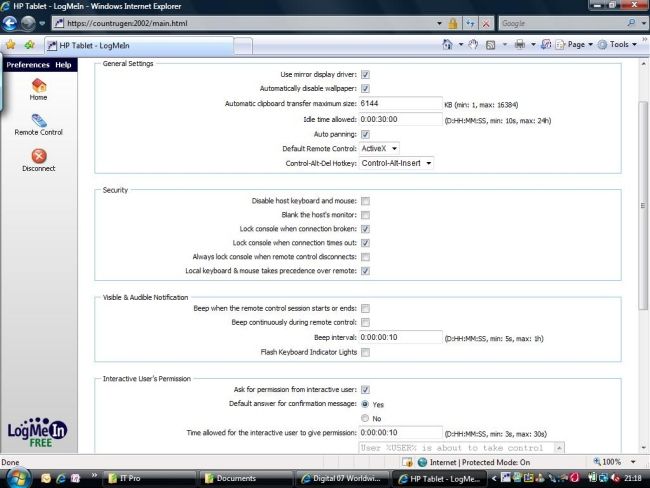 Step 2: Configure LogMeIn settings