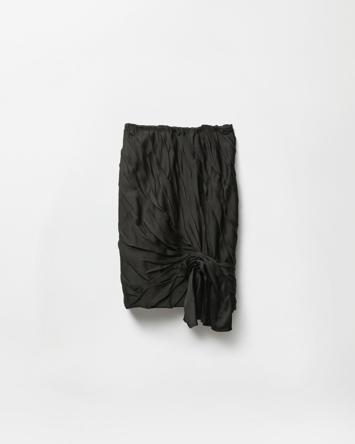 versace, Draped Envers-Satin Midi Skirt