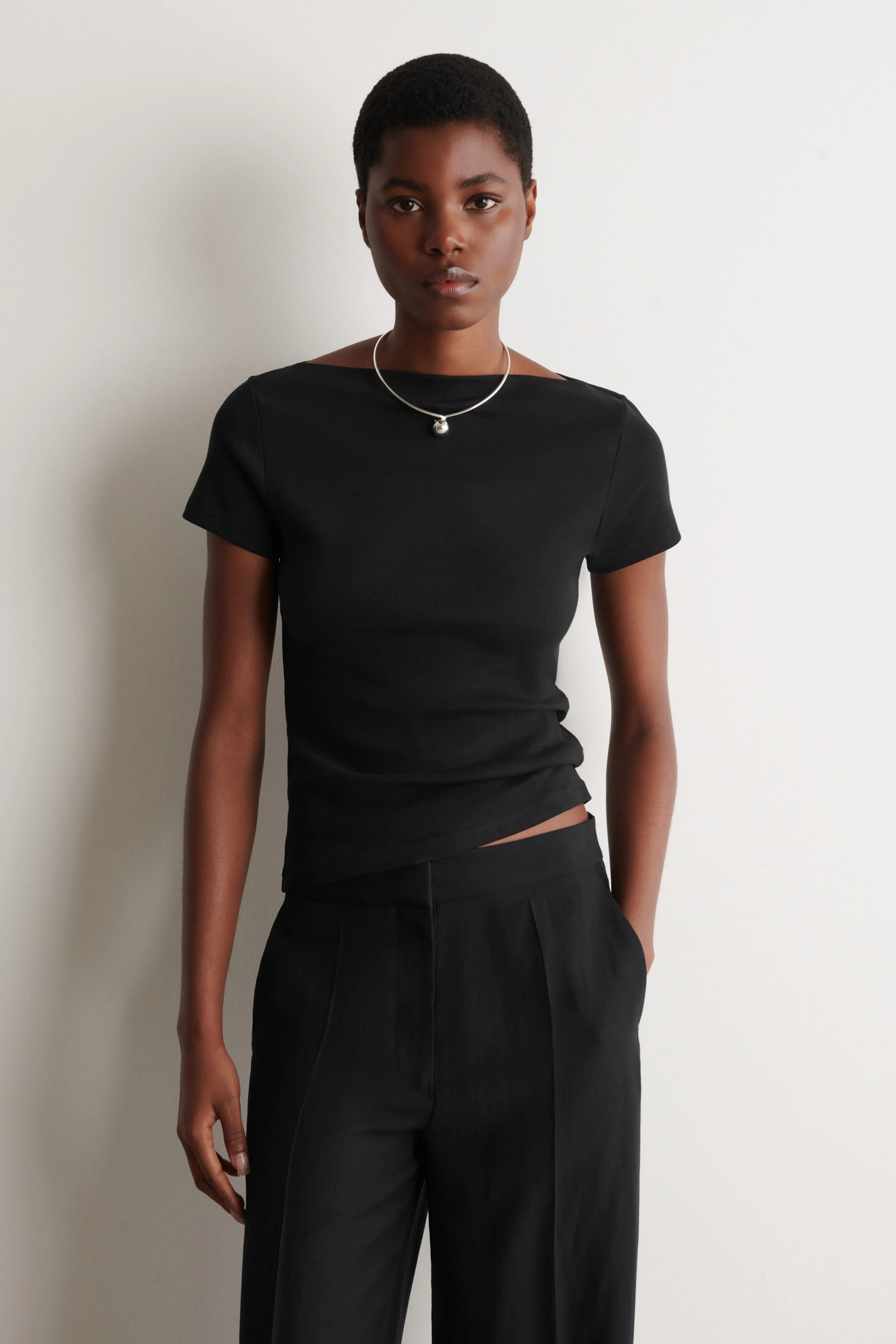 Slim Boat-Neck Cotton T-Shirt