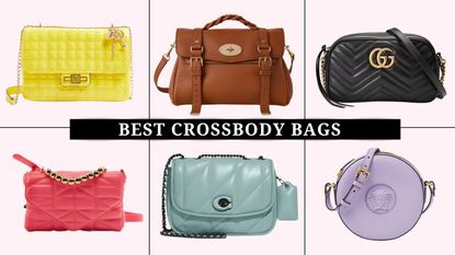 six of the best crossbody bags in a composite image