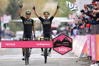 Esteban Chaves and Simon Yates atop Mount Etna on the 2018 Giro d'Italia.