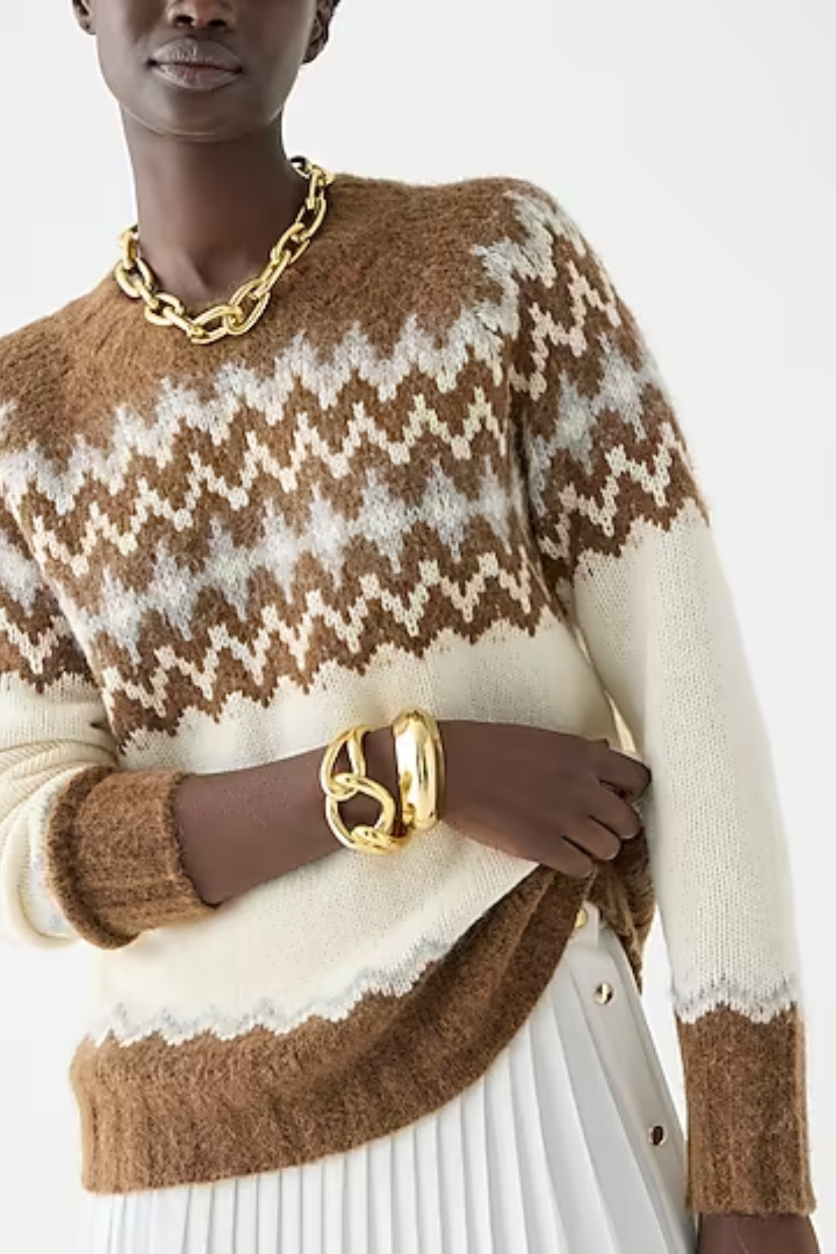 J.Crew Fair Isle crewneck sweater in brushed yarn
