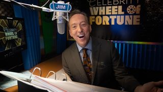 Jim Thornton is shown as the announcer of Celebrity Wheel of Fortune.