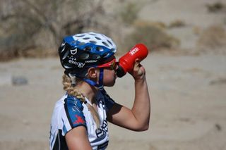 Swiss National Champ Pascale Schnider enjoying CLIF electrolyte drink