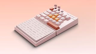 The Shrimp 20% gaming keypad in pink.