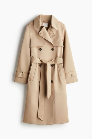 Double-Breasted Twill Trench Coat