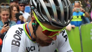 Peter Sagan is seen wearing a different pair of 100% sunglasses ahead of each stage