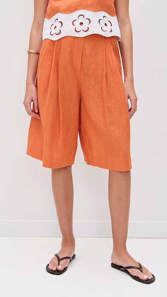 Staud Cruz Linen Shorts