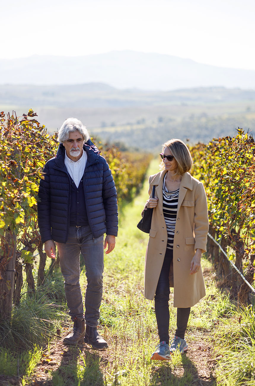 Michela Morris with head agronomist Ermanno Morlacchetti at Tenuta Luce