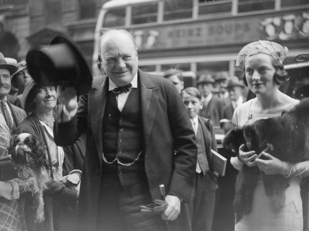 Winston Churchill (shown here at his daughter&#039;s wedding in September 1935) wrote an essay on alien life in 1939 when Europe was on the brink of war, shortly before he becam prime minister of the United Kingdom.