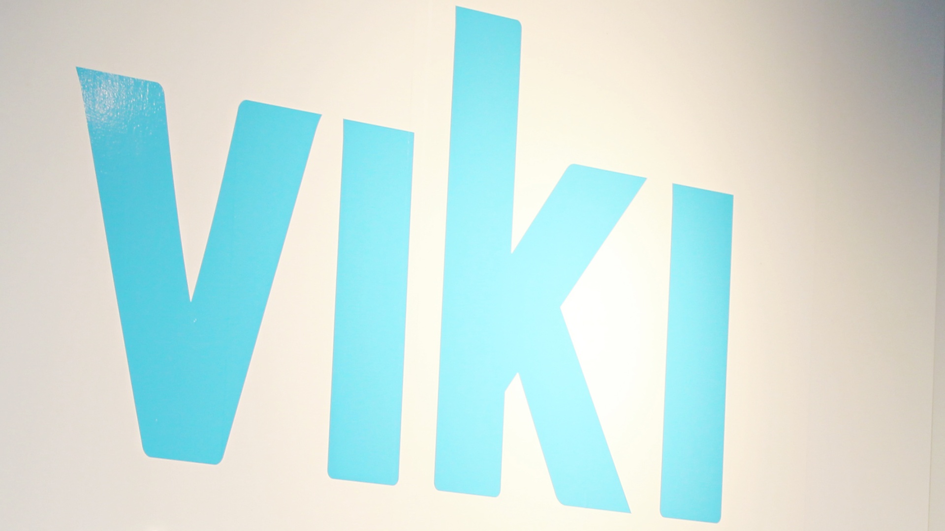 A picture of the Viki logon in blue against a white background