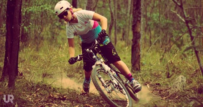 Tracey Hannah riding her bike.
