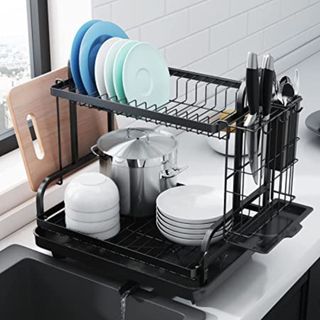 Kitchen sink dish drying rack