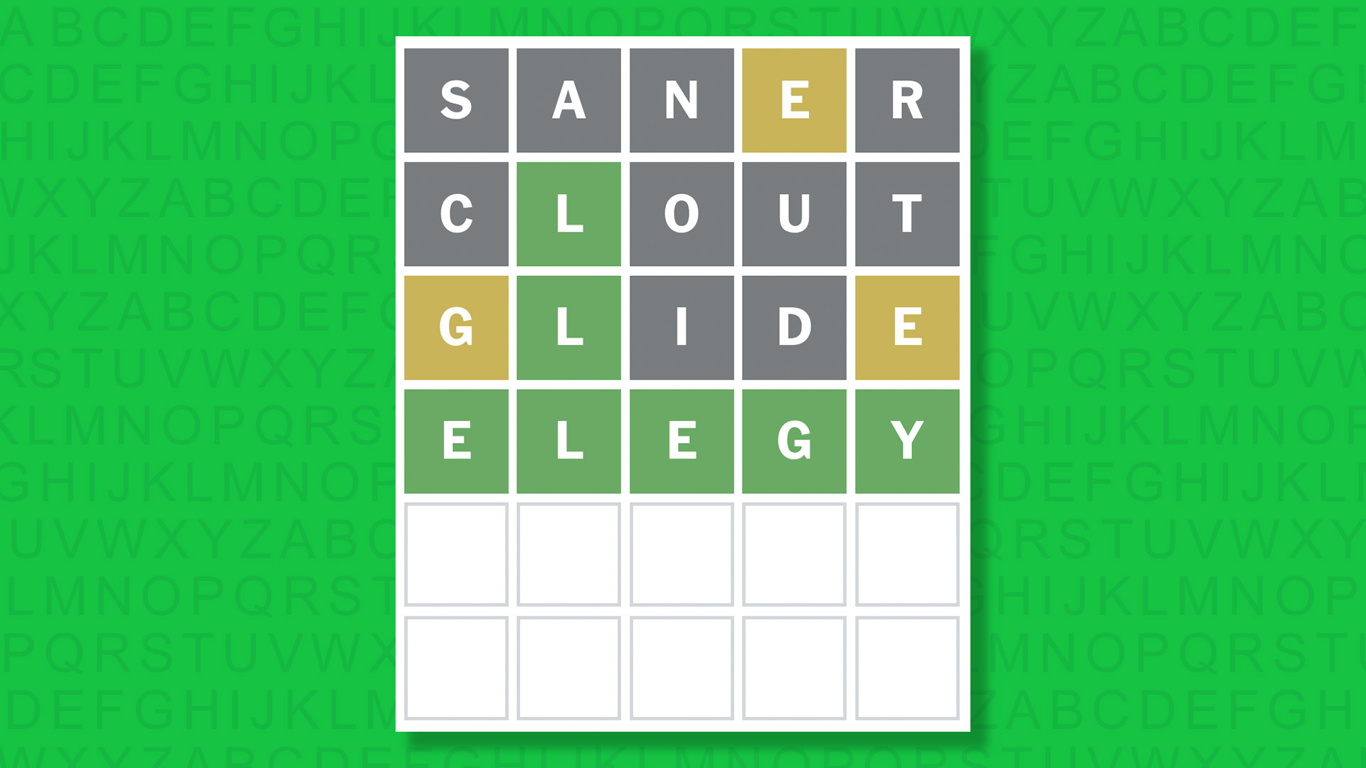 NYT Wordle answer for game 1925 on a green background