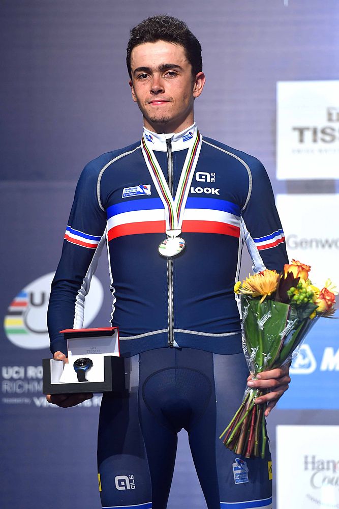 Clement Betouigt-Suire (France) takes the silver medal in the junior men's road race